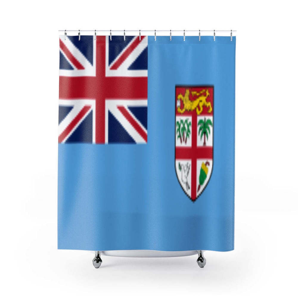 Fiji Flag Stylish Design 71" x 74" Elegant Waterproof Shower Curtain for a Spa-l